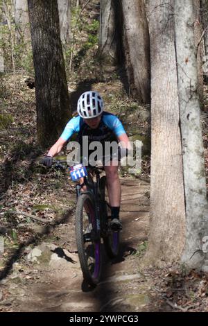 Tennessee National Mountain Bike Festival 2024 at Windrock Bike Park in Oliver Springs, Tennessee, USA. Stock Photo