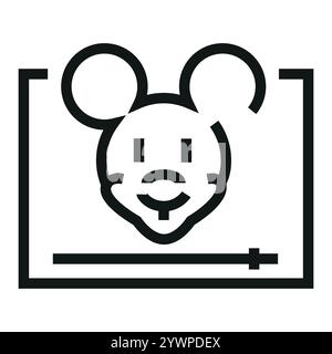 Animation genre line black icon. Vector isolated button. Editable stroke. Stock Vector