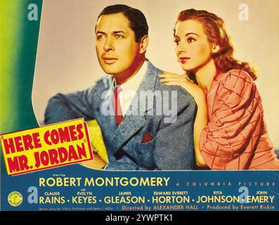 HERE COMES MR. JORDAN 1941 Columbia Pictures film with Robert Montgomery and Evelyn Keyes Stock Photo