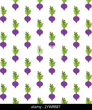 Vector seamless pattern of hand drawn doodle cartoon beet root isolated on white background Stock Vector