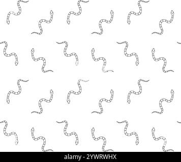 Vector seamless pattern of hand drawn doodle sketch snake isolated on white background Stock Vector
