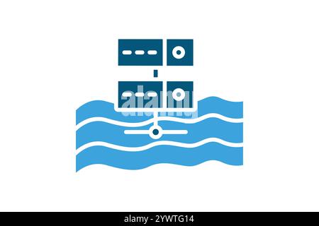 Data lake icon. solid icon style. icon related to IT. IT architecture elements vector illustration Stock Vector