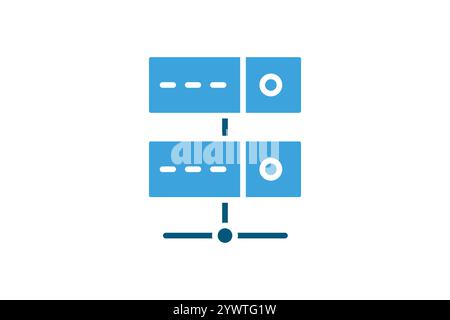Server icon. solid icon style. icon related to IT. network elements vector illustration Stock Vector