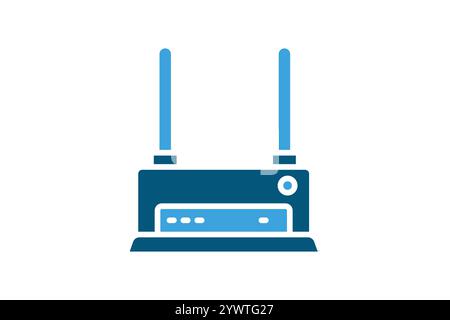 Router icon. solid icon style. icon related to IT. network elements vector illustration Stock Vector