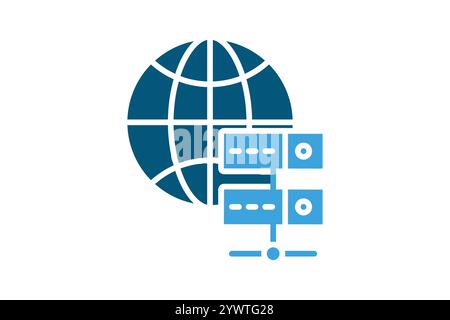Web server icon. solid icon style. icon related to IT. network elements vector illustration Stock Vector