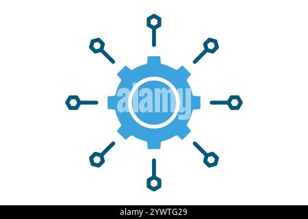 Microservices icon. solid icon style. icon related to IT. IT architecture elements vector illustration Stock Vector
