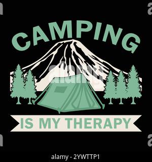 Camping Is My Therapy Stock Vector