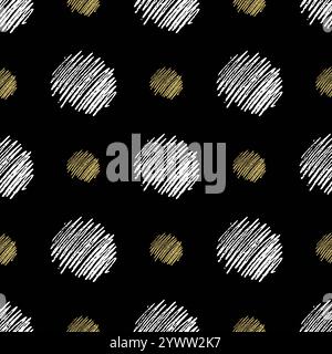 Seamless pattern with hand drawn scribble smear circle. Abstract grunge texture. Vector illustration Stock Vector