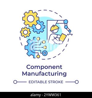 Contract manufacturing multi color concept icon Stock Vector