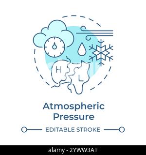 Atmospheric pressure soft blue concept icon Stock Vector