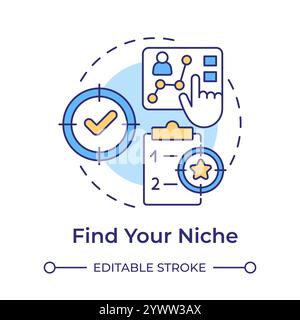Find your niche multi color concept icon Stock Vector