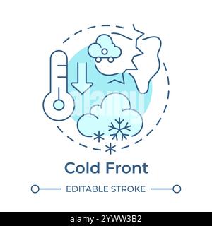 Cold front soft blue concept icon Stock Vector