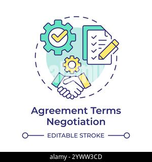 Agreement terms negotiation multi color concept icon Stock Vector