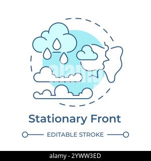 Stationary front soft blue concept icon Stock Vector