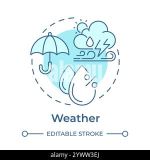 Weather soft blue concept icon Stock Vector