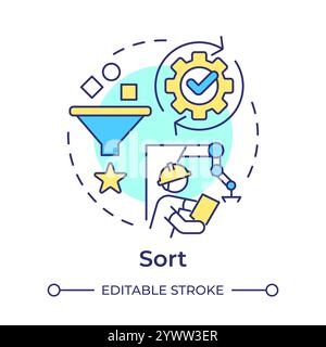 Sort multi color concept icon Stock Vector