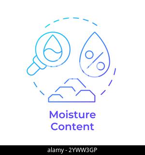 Moisture content test blue gradient concept icon Stock Vector
