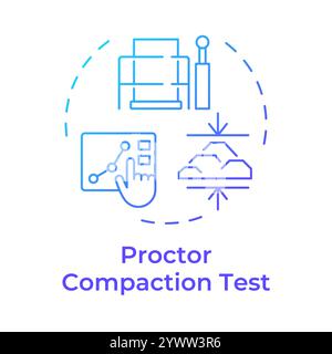 Proctor compaction test blue gradient concept icon Stock Vector