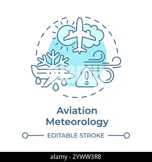 Aviation meteorology soft blue concept icon Stock Vector
