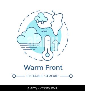 Warm front soft blue concept icon Stock Vector