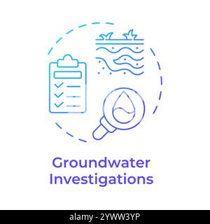 Groundwater investigations blue gradient concept icon Stock Vector