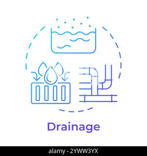 Drainage conditions blue gradient concept icon Stock Vector