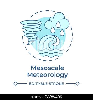 Mesoscale meteorology soft blue concept icon Stock Vector