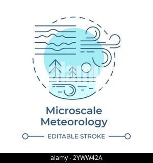 Microscale meteorology soft blue concept icon Stock Vector
