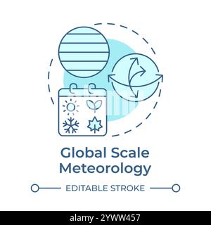 Global scale meteorology soft blue concept icon Stock Vector
