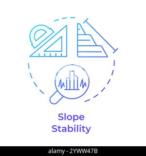 Slope stability blue gradient concept icon Stock Vector
