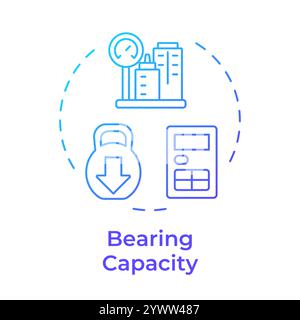 Bearing capacity examination blue gradient concept icon Stock Vector