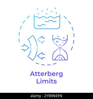 Atterberg limits test blue gradient concept icon Stock Vector