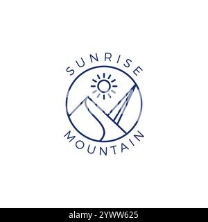 Sunrise And Mountain Logo Vector Illustration Stock Vector