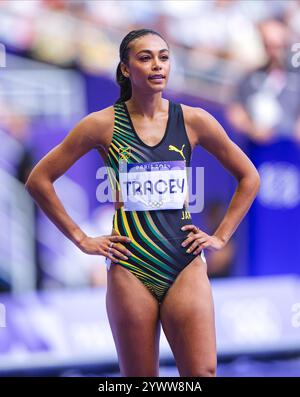 Adelle Tracey participating in the 800 meters  at the Paris 2024 Olympic Games. Stock Photo