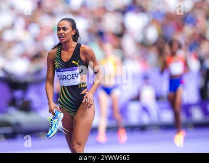 Adelle Tracey participating in the 800 meters  at the Paris 2024 Olympic Games. Stock Photo