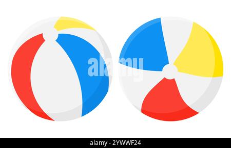 Colorful Beach Ball Vector. Summer Beach Ball Illustration. Team Game. Stock Vector