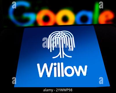SUQIAN, CHINA - DECEMBER 12, 2024 - Illustration Google launches the groundbreaking quantum chip Willow,  Suqian, Jiangsu province, China, December 12 Stock Photo