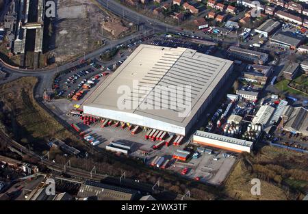 An aerial view of the Royal Mail sorting office in Sun Street, Wolverhampton. Stock Photo