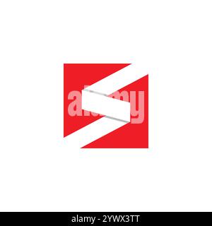 Initial Letter S Logo Image. Square Shape with Negative Space S Letter isolated on white Background. Stock Vector