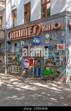 Berlin, Germany 8 August 2012. The Kino Intimes is a small cinema that was founded in 1909. It offers a program of new releases, arthouse and foreign- Stock Photo