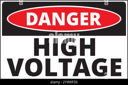 Danger high voltage sign on a white background Stock Vector