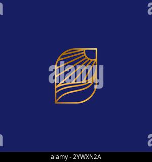 Sunlight Logo Vector Illustration. Sun Wave Icon. Line Art Design Stock Vector