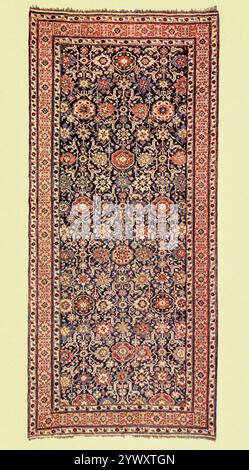 ORIENTAL CARPET Size 12-1 x 5-5 WARP — 11 knots to the inch WEFT — 9 knots to the inch 99 KNOTS TO THE SQUARE INCH from ' Oriental carpets, runners and rugs and some Jacquard reproductions ' by Sydney Humphries, Published by Adam and Charles Black 1910 Stock Photo
