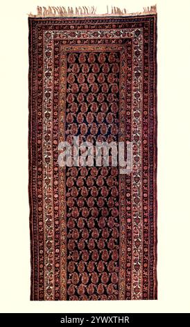 ORIENTAL RUNNER [SECTION] Size 13-1 x 3-3 WARP — 9 knots to the inch WEFT — 9 knots to the inch 81 KNOTS TO THE SQUARE INCH from ' Oriental carpets, runners and rugs and some Jacquard reproductions ' by Sydney Humphries, Published by Adam and Charles Black 1910 Stock Photo