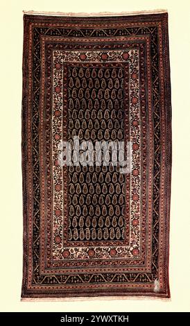 ORIENTAL RUG size 7-10 x 4-1 WARP — 11 knots to the inch WEFT — 10 knots to the inch 110 KNOTS TO THE SQUARE INCH from ' Oriental carpets, runners and rugs and some Jacquard reproductions ' by Sydney Humphries, Published by Adam and Charles Black 1910 Stock Photo