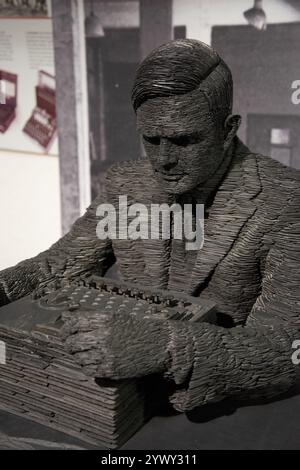 A Statue of Alan Turing by Stephen Kettle at Bletchley Park Code ...