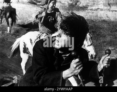 Dustin Hoffman,  on-set of the western film, 'Little Big Man', National General Pictures, 1970 Stock Photo