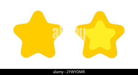 Vector icon of yellow stars in flat style. Achievements for games or customer rating feedback of website. Vector illustration of stars in simple style Stock Vector