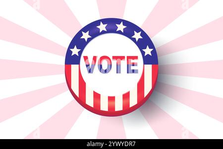 Vector banner for American election of 2024 is on abstract background. Vector poster for USA election 2024. Vote. Stock Vector