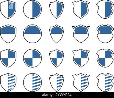 Shields icon design with transparent background Stock Vector